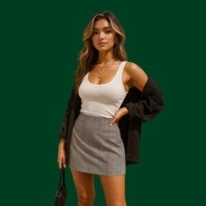 ✨ Wilfred Glen Plaid Mini Skirt – Size 6 (Aritzia)